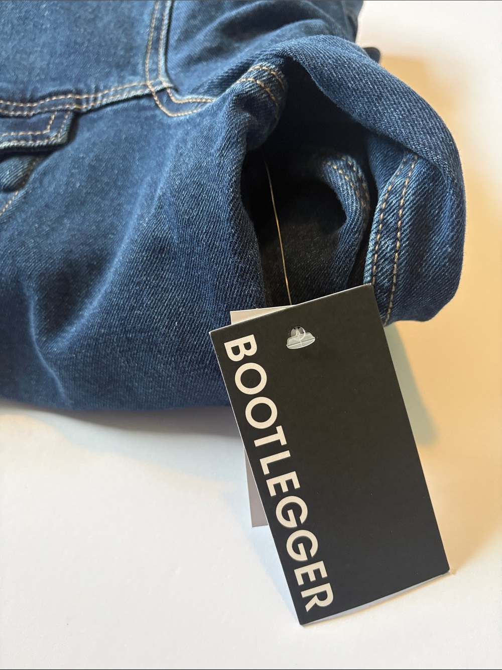 Bootlegger Blue Denim Jacket Dark Wash Sz S, New with tags - Picture 10 of 11